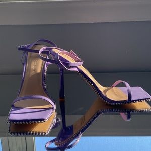 NEVER WORN! Wild Diva Lounge Studded Ankle Strap Heels in Lavender
